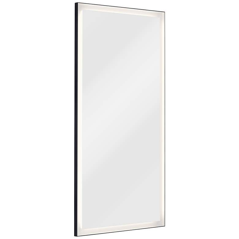 Image 1 Elan Ryame Matte Black 30" x 60" LED Lighted Wall Mirror
