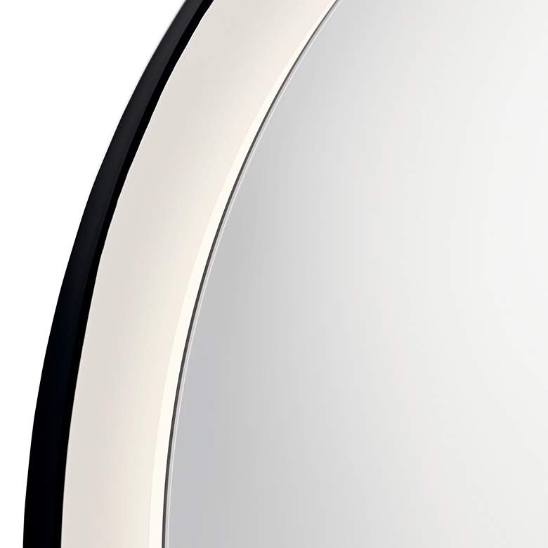 Image 3 Elan Ryame Matte Black 31 1/2 inch Round LED Wall Mirror more views
