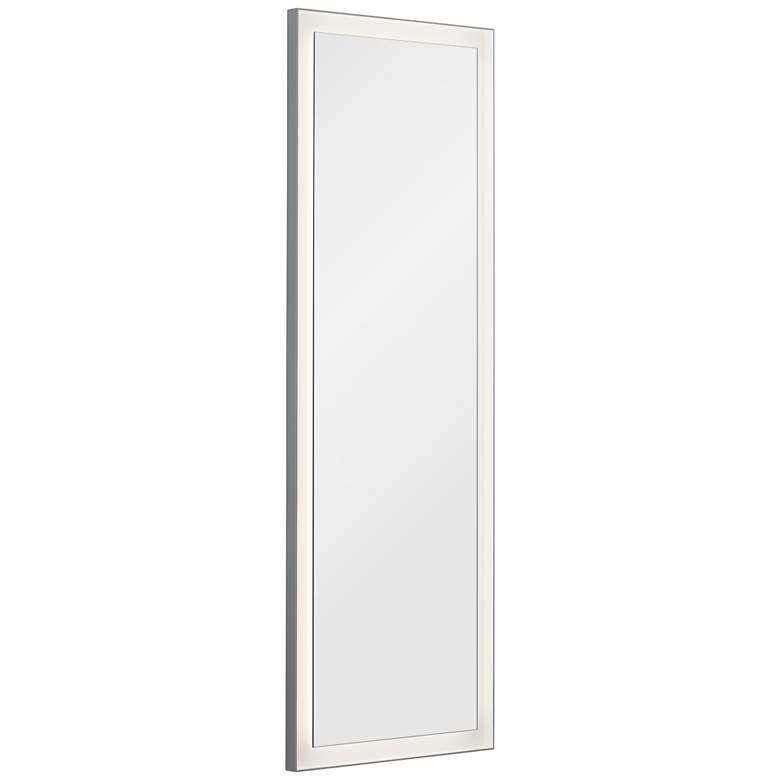 Image 1 Elan Ryame Matte Silver 20" x 59" LED Lighted Wall Mirror