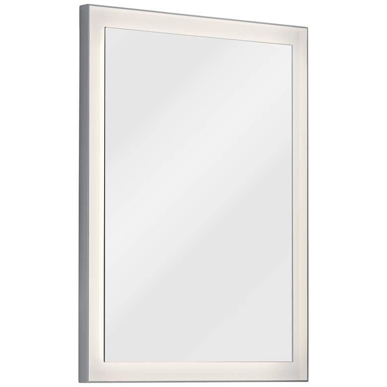 Image 1 Elan Ryame Matte Silver 23 1/2 inch x 31 1/2 inch LED Wall Mirror