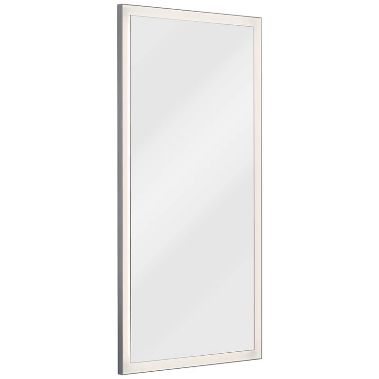 Image 1 Elan Ryame Matte Silver 30 inch x 60 inch LED Lighted Wall Mirror
