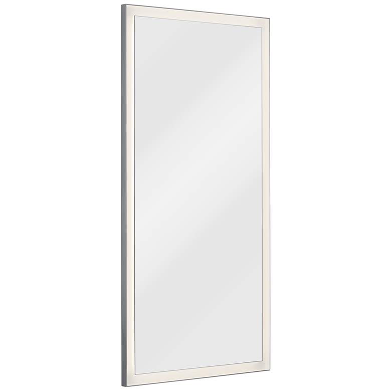 Image 1 Elan Ryame Matte Silver 30" x 60" LED Lighted Wall Mirror