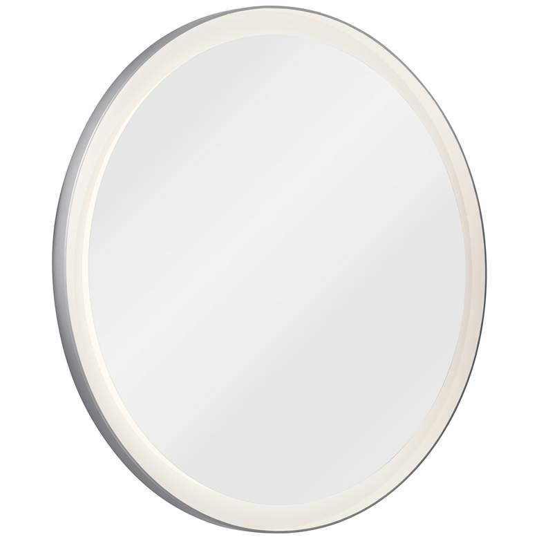 Image 1 Elan Ryame Matte Silver 31 1/2" Round LED Wall Mirror