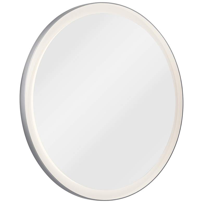 Image 1 Elan Ryame Matte Silver 31 1/2 inch Round LED Wall Mirror