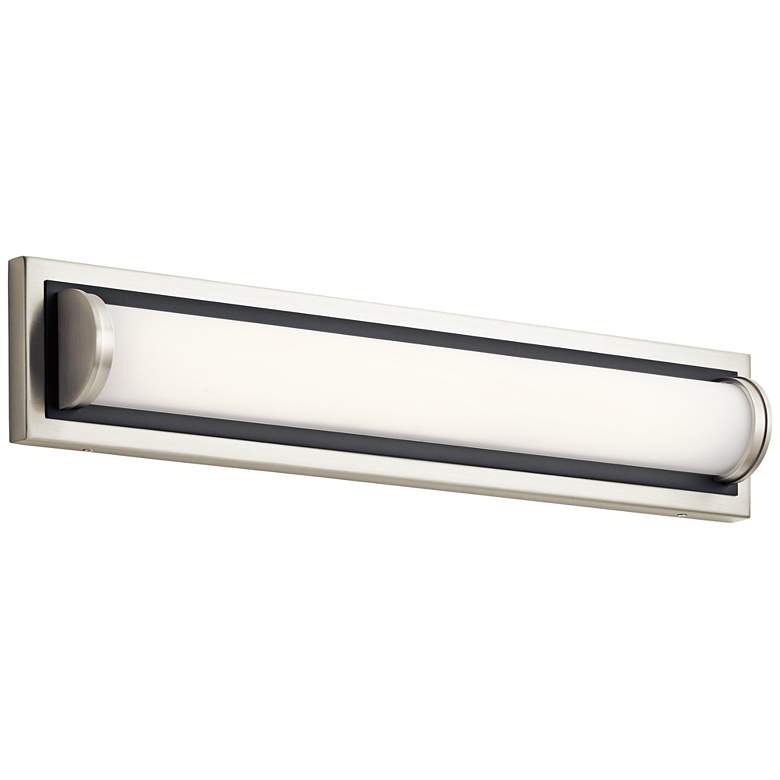 Image 1 Elan Sandro 24 inch Wide Brushed Nickel w/ Black LED Bath Light