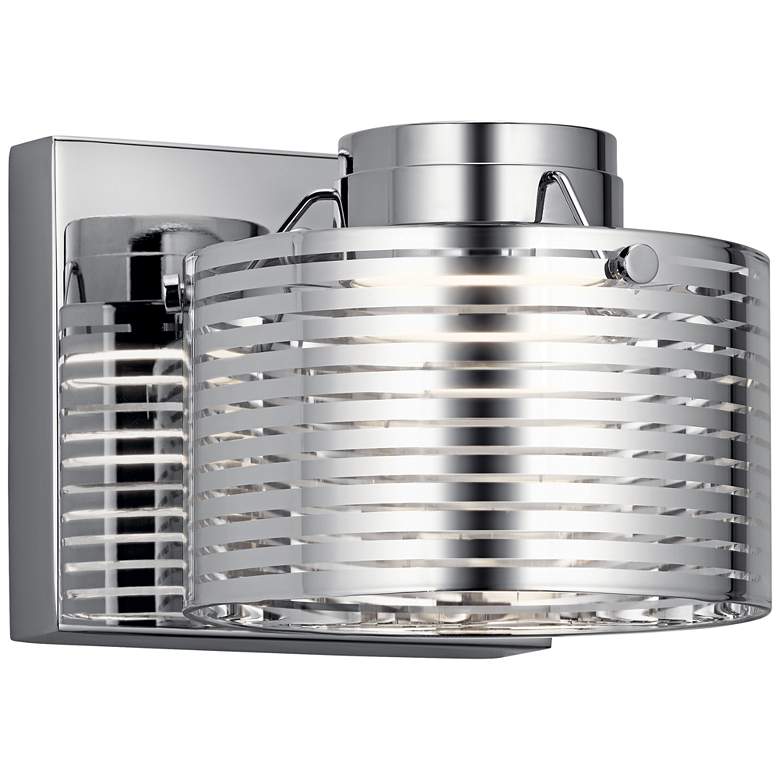 Image 1 Elan Santora 5" High Polished Chrome Metal LED Wall Sconce