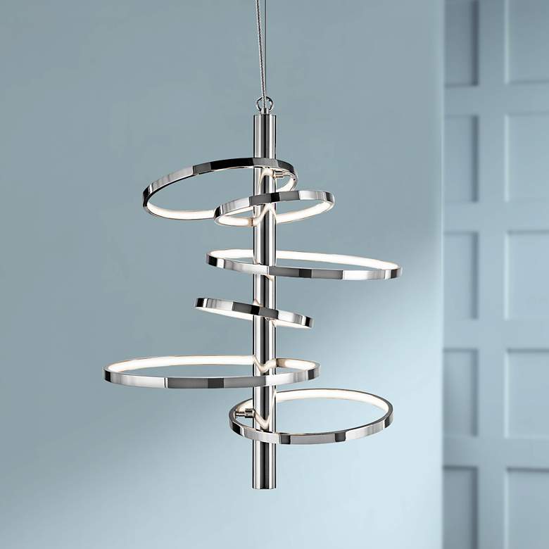 Image 1 Elan Sirkus 20 1/4 inch Wide Dimmable LED Chrome Chandelier