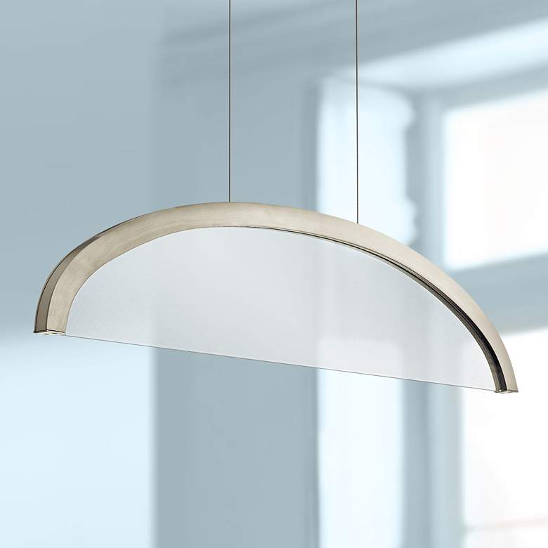 Image 1 Elan Slice 36 inch Wide Brushed Nickel LED Pendant Light