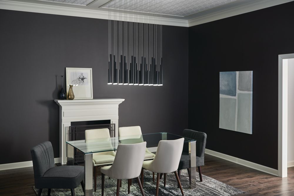 elan Soho Black Linear Chandelier 11Lt LED