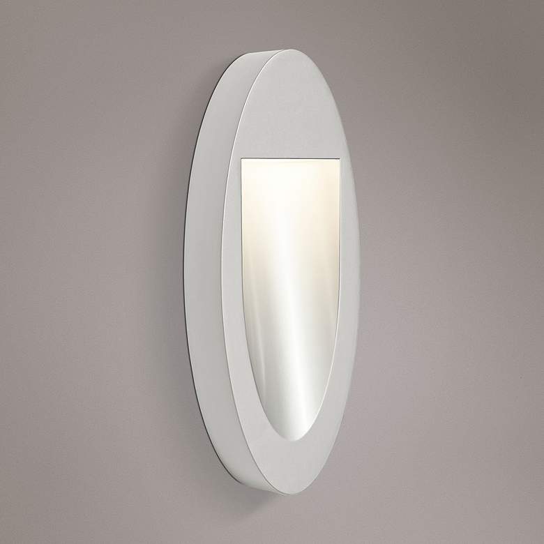Image 1 Elan Soku 16 inch High LED Oval Platinum Outdoor Wall Light