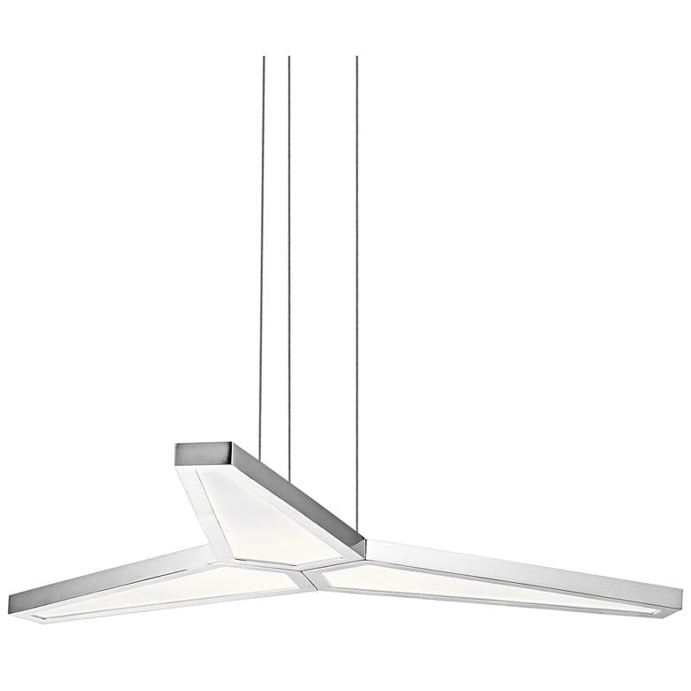 Image 1 Elan Viva 29 inch Wide Chrome Finish 3-LED Pendant Light