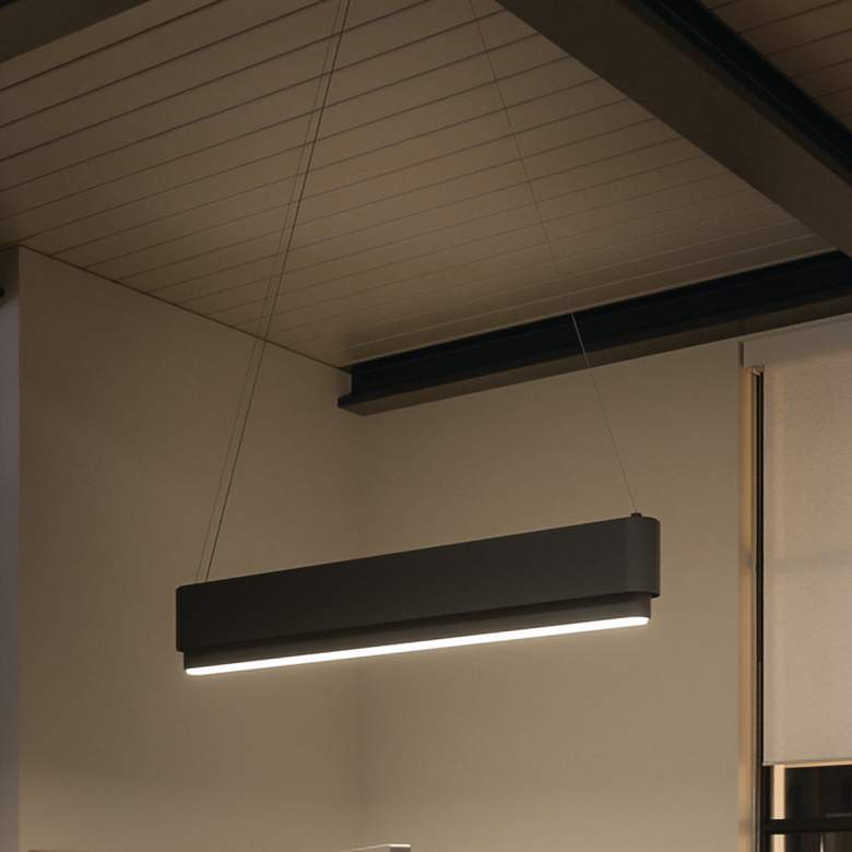 Image 1 elan Walman Matte Black Linear Chandelier