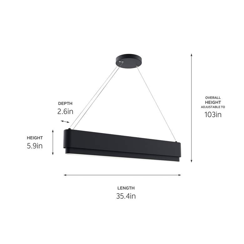 Image 7 elan Walman Matte Black Linear Chandelier more views