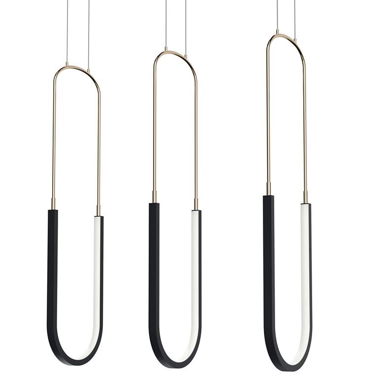 Image 3 elan Wayan Matte Black Linear Chandelier more views
