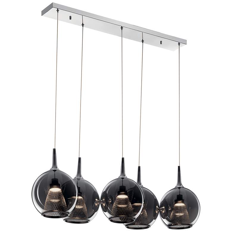 Image 2 Elan Zin 42" Wide Polished Nickel LED Multi Light Pendant