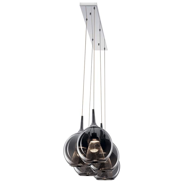 Image 3 Elan Zin 42" Wide Polished Nickel LED Multi Light Pendant more views