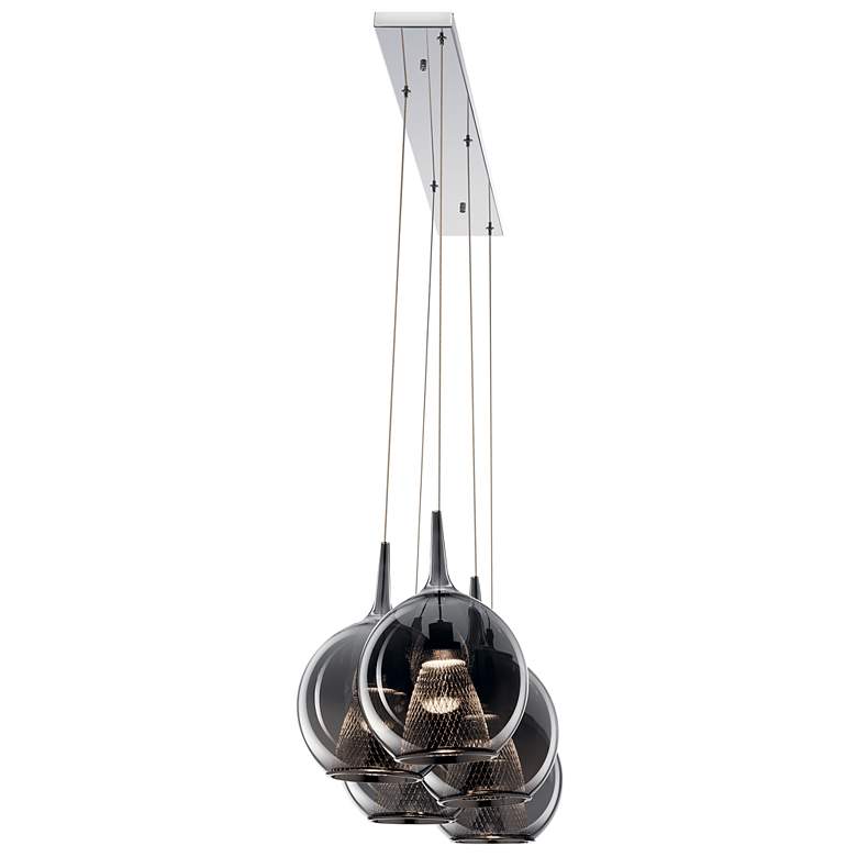 Image 3 Elan Zin 42 inch Wide Polished Nickel LED Multi Light Pendant more views