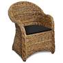 Elana Black Upholstered Natural Rattan Lounge Chair