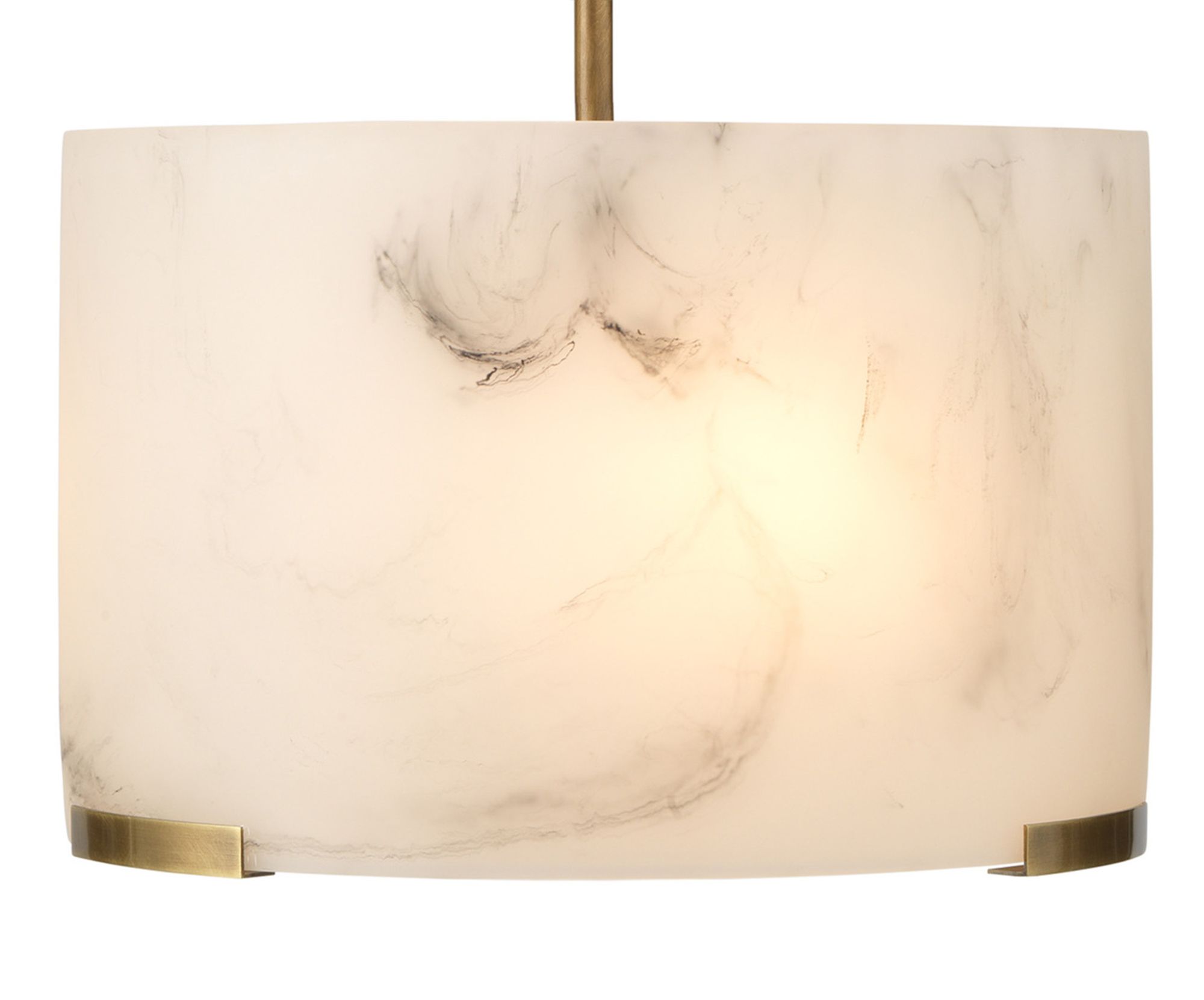 Image 6 Elancourt 17" Wide Brass White Faux Alabaster Pendant Light more views