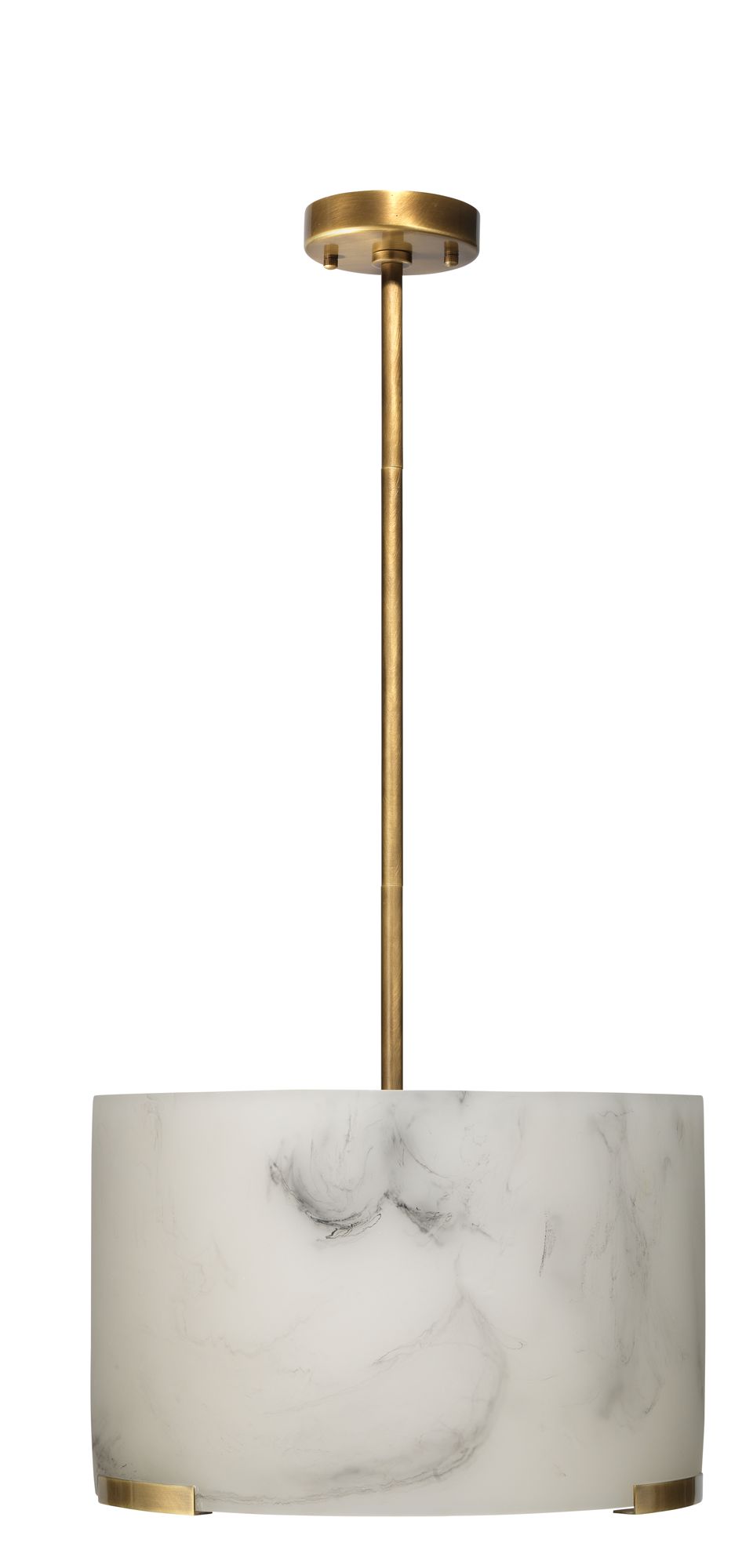 Image 7 Elancourt 17" Wide Brass White Faux Alabaster Pendant Light more views