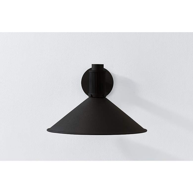 Image 2 Elani 10 1/2" High Textured Black Outdoor Wall Light more views