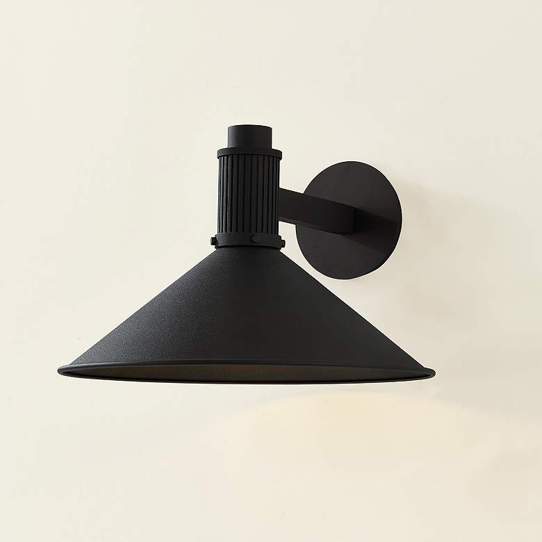 Image 3 Elani 10 1/2" High Textured Black Outdoor Wall Light more views