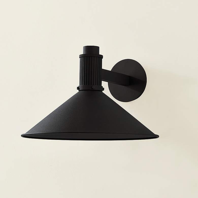 Image 5 Elani 10 1/2" High Textured Black Outdoor Wall Light more views