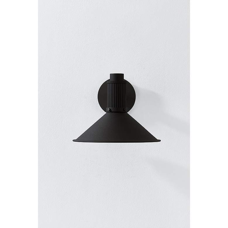 Image 3 Elani 8 3/4" High Textured Black Outdoor Wall Light more views