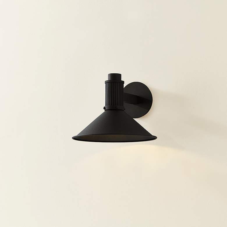 Image 5 Elani 8 3/4" High Textured Black Outdoor Wall Light more views