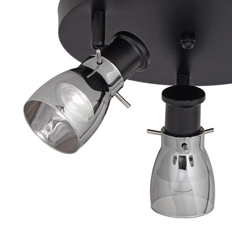 Image 3 Elanor LED 10" Wide Canopy 3 Light Black Track Light Kit more views