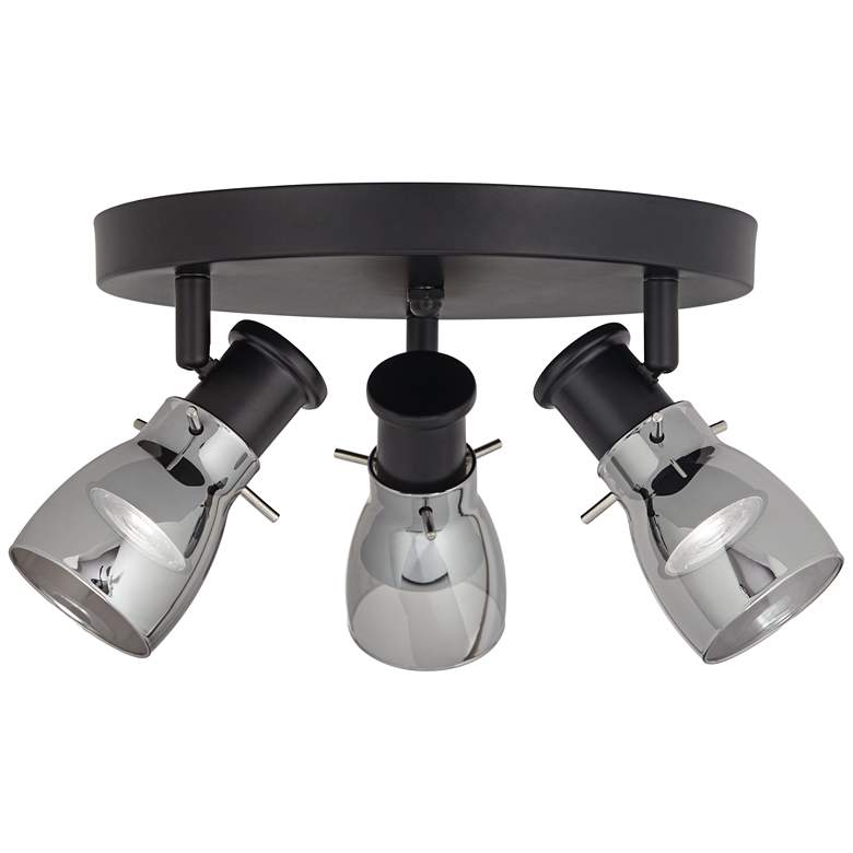 Image 4 Elanor LED 10" Wide Canopy 3 Light Black Track Light Kit more views
