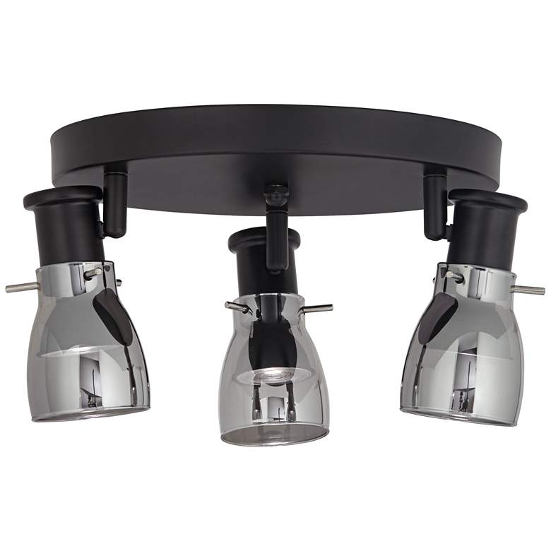 Image 5 Elanor LED 10" Wide Canopy 3 Light Black Track Light Kit more views