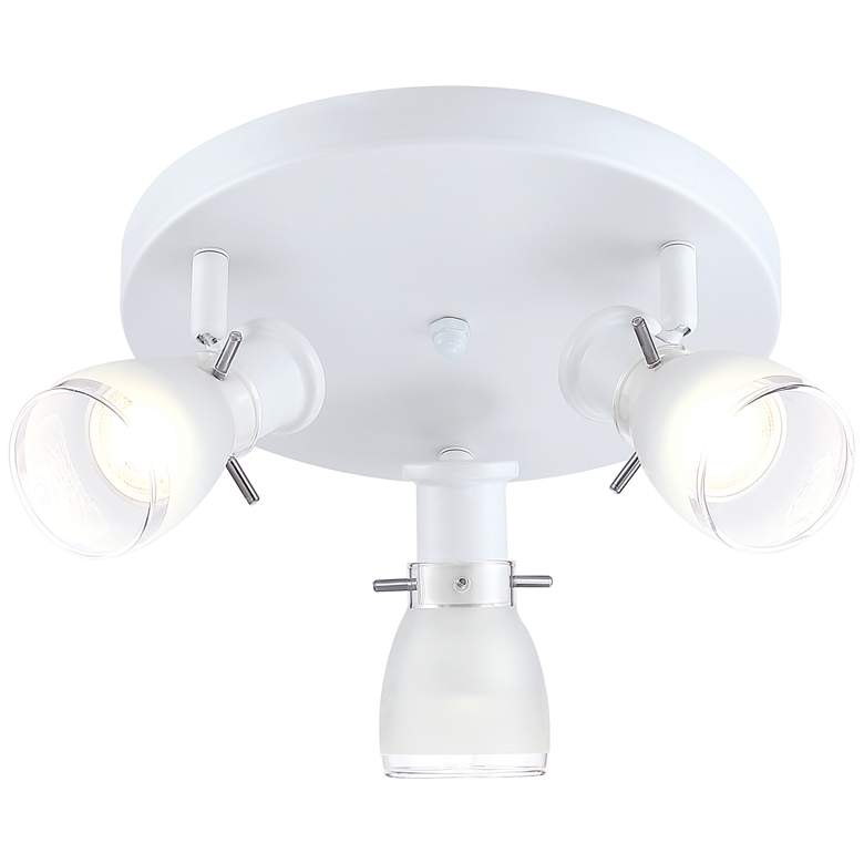 Image 1 Elanor LED 10 inch Wide Canopy 3 Light White Track Light Kit