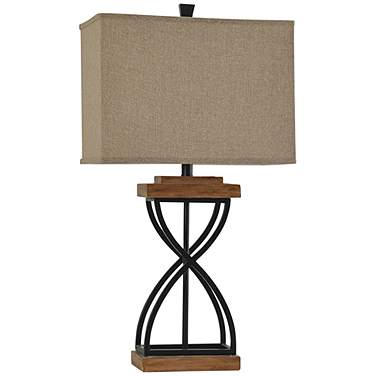 Elapse Open Hourglass 31" High Rustic Modern Black Wood Table Lamp