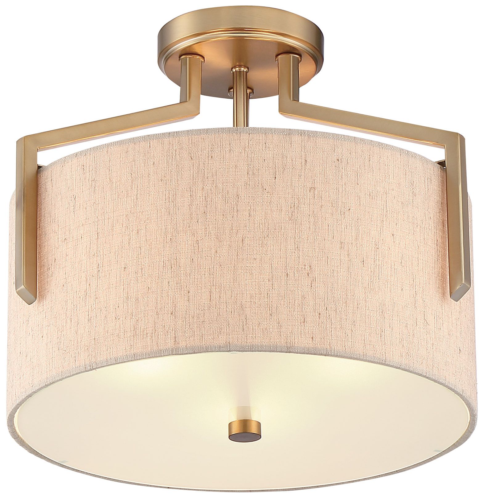Image 2 Elara 3 Light 15 in. Semi-Flush Brushed Gold Finish
