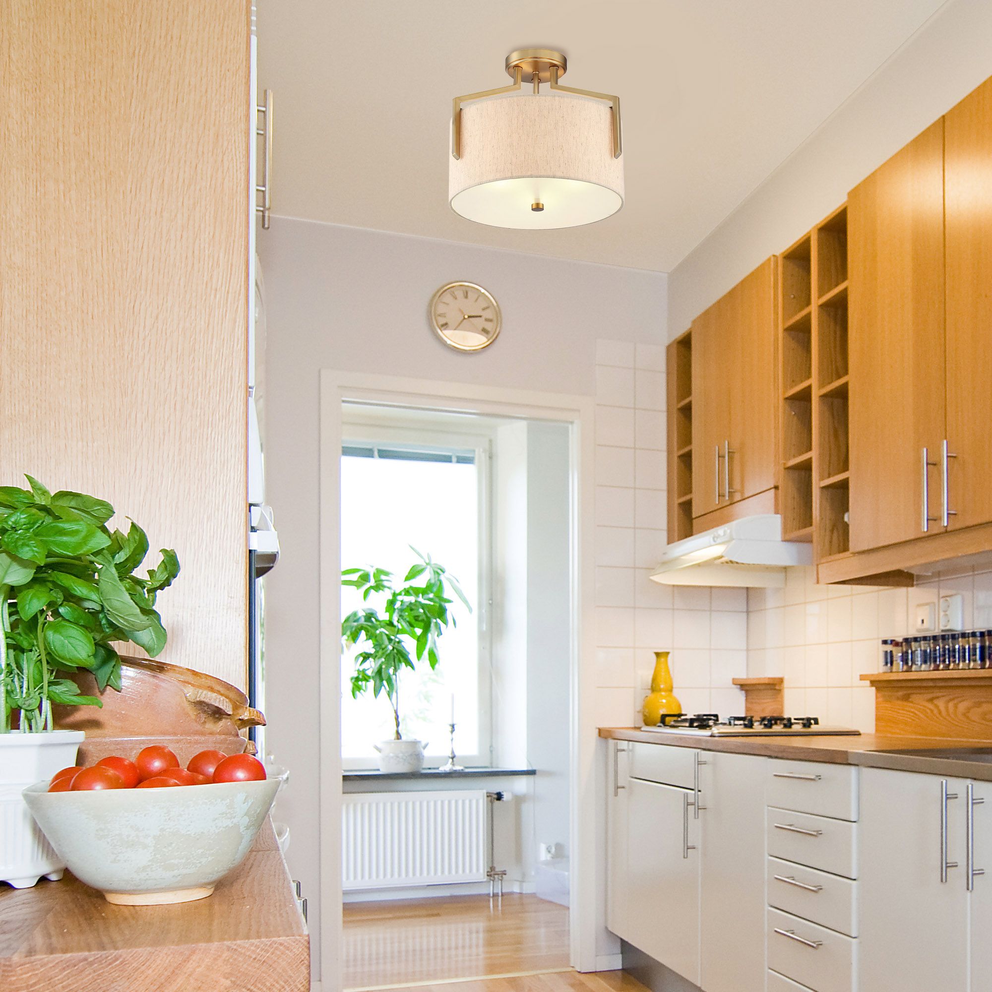 Image 5 Elara 3 Light 15 in. Semi-Flush Brushed Gold Finish more views