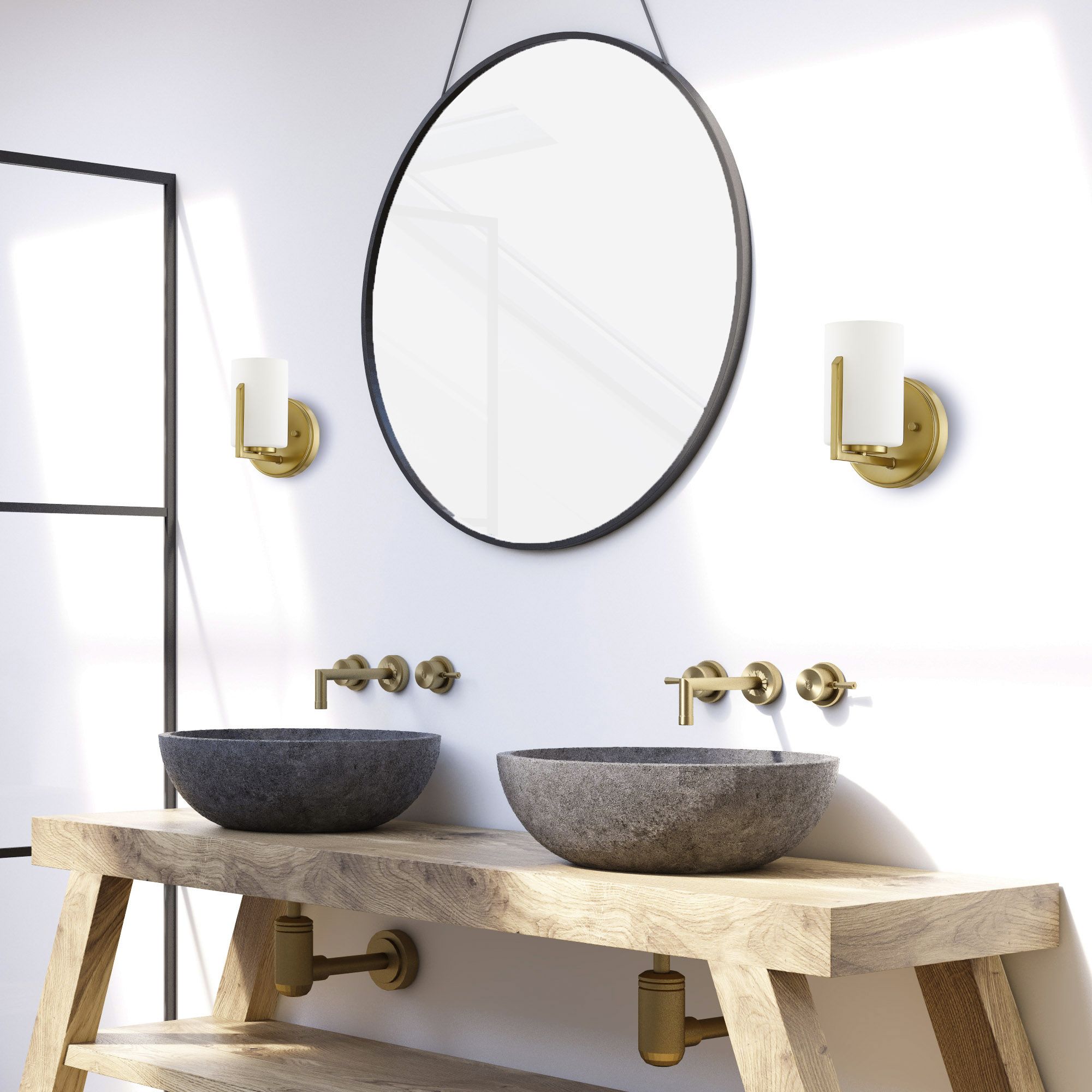 Image 4 Elara 5,25 in. 1 Light Wall Sconce Brushed Gold Finish more views