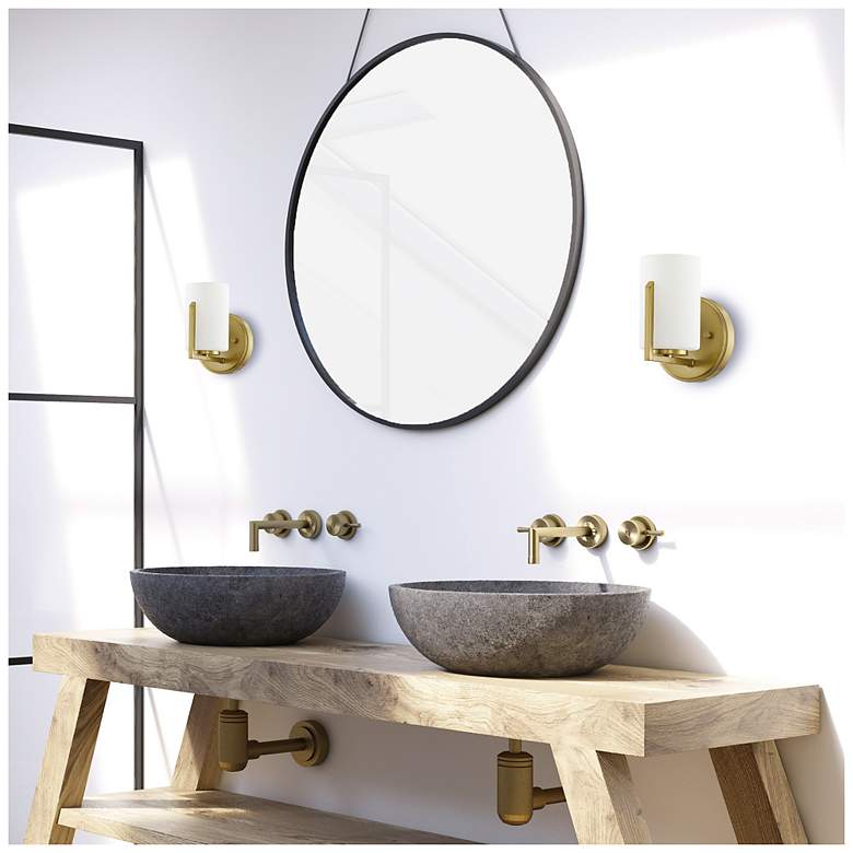 Image 4 Elara 5,25 in. 1 Light Wall Sconce Brushed Gold Finish more views