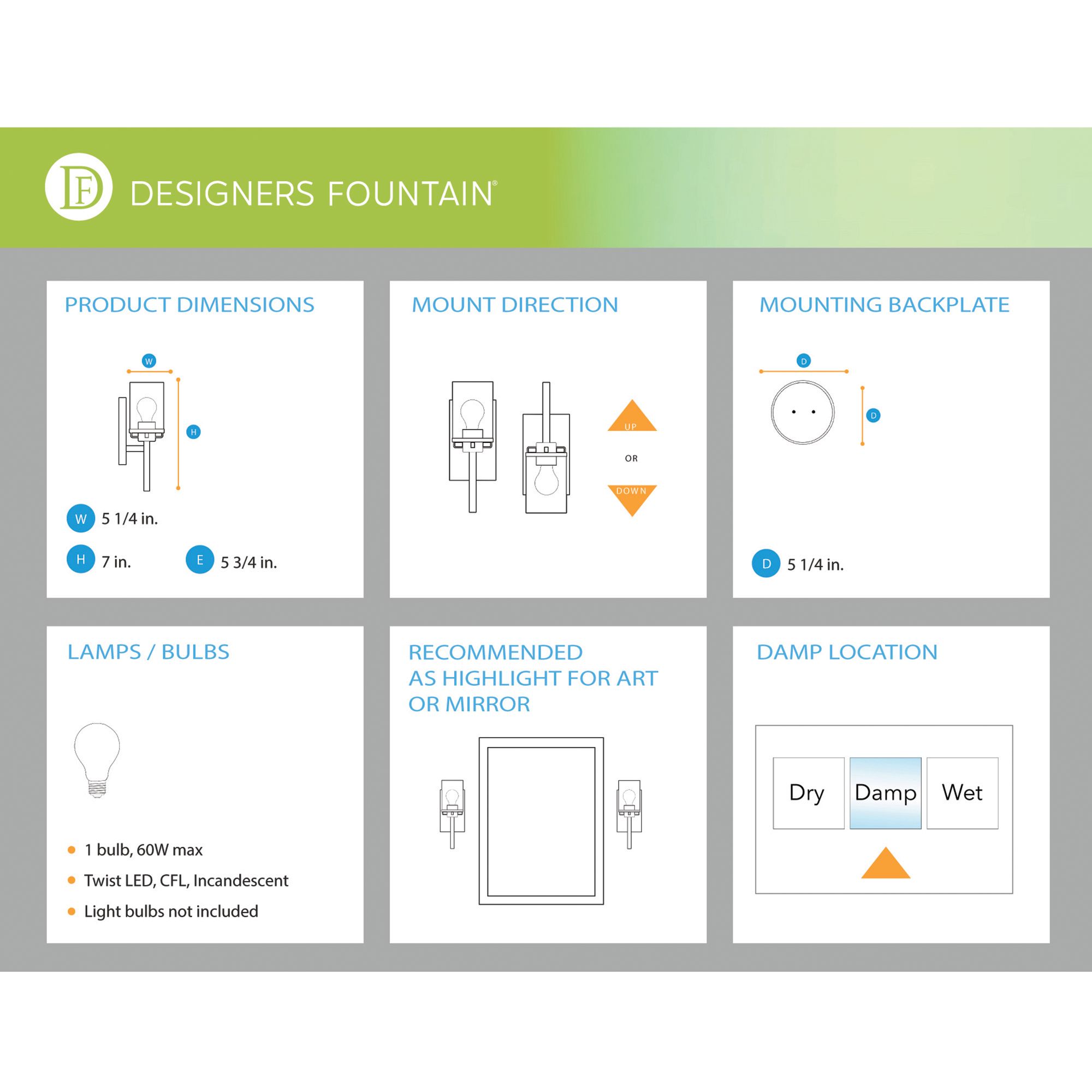 Elara 5,25 in. 1 Light Wall Sconce Brushed Gold Finish