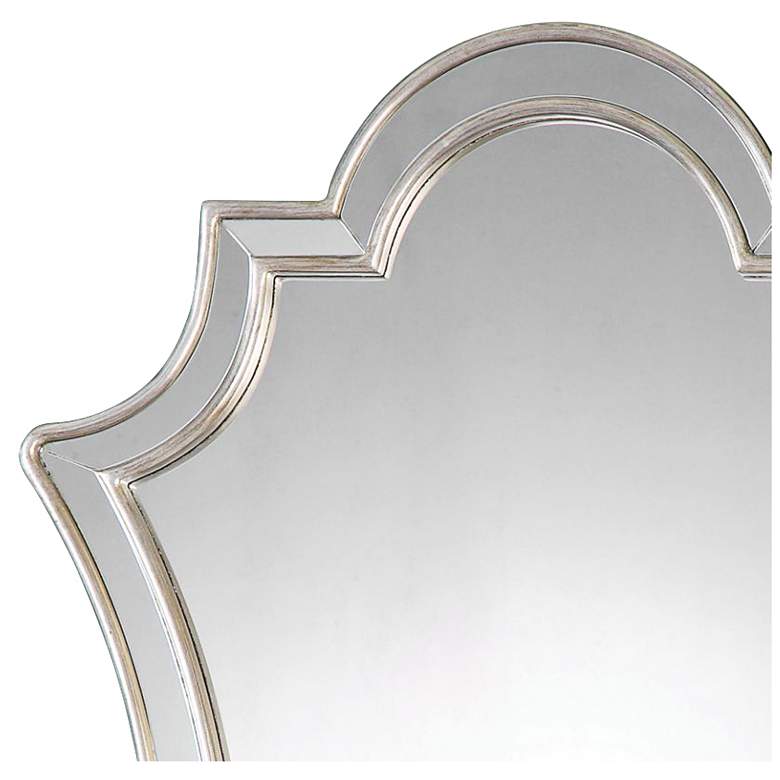 Image 3 Elara Antiqued Silver 27" x 43" Quatrefoil Wall Mirror more views