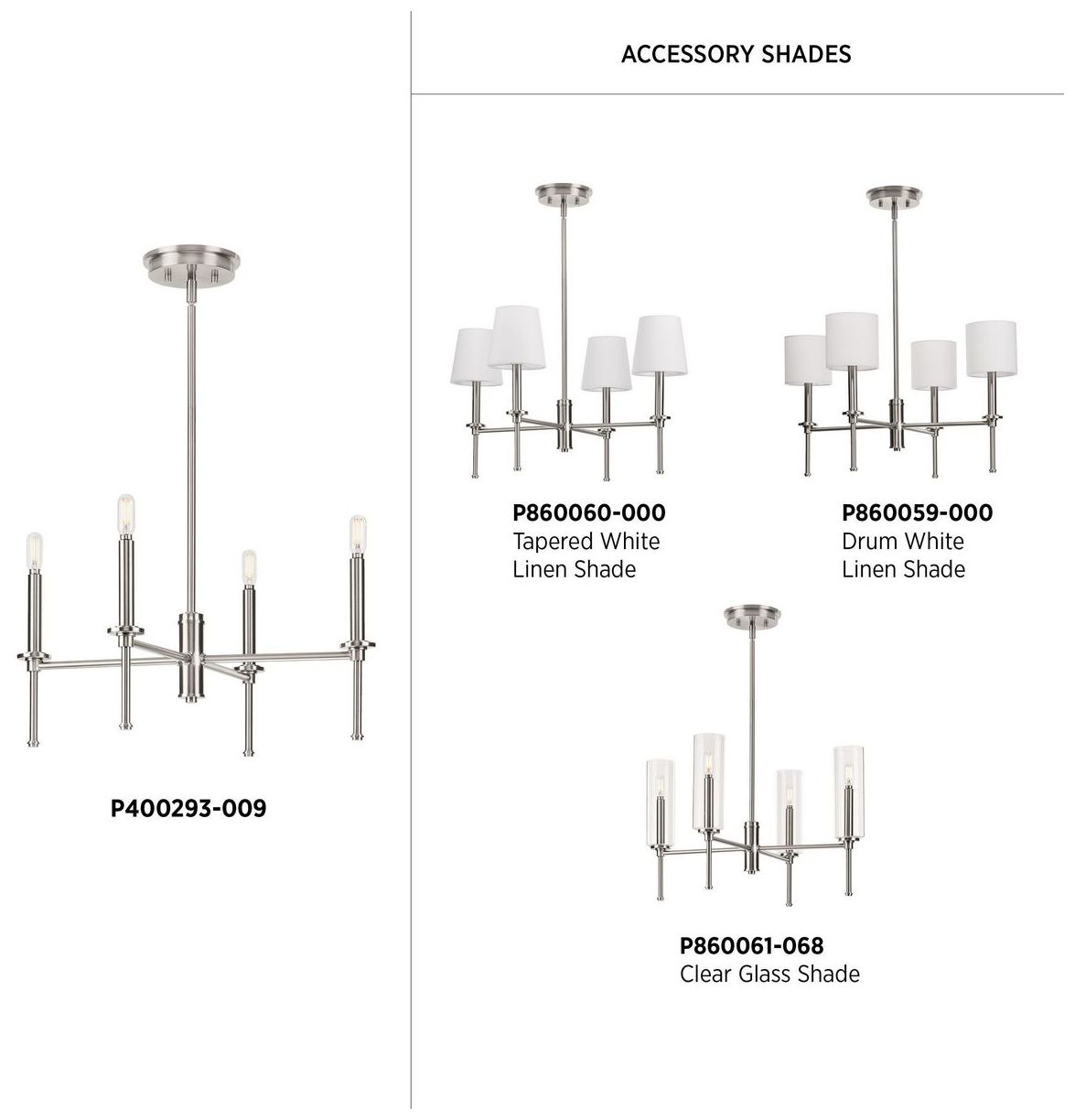 Elara Collection Four-Light Chandelier Light