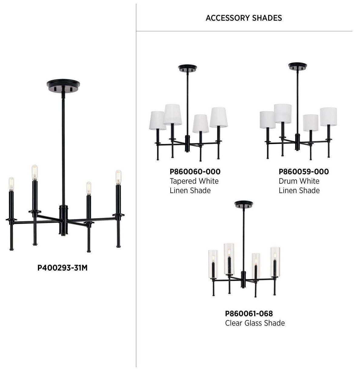 Elara Collection Four-Light Chandelier Light