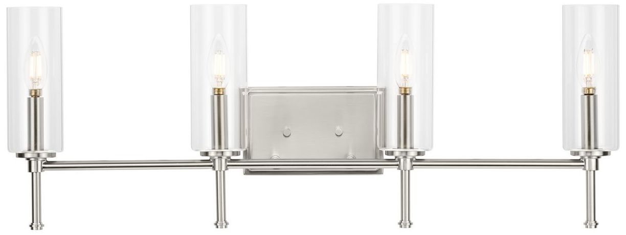 Image 5 Elara Collection Four-Light New Traditional Clear Glass Bath Vanity Light more views