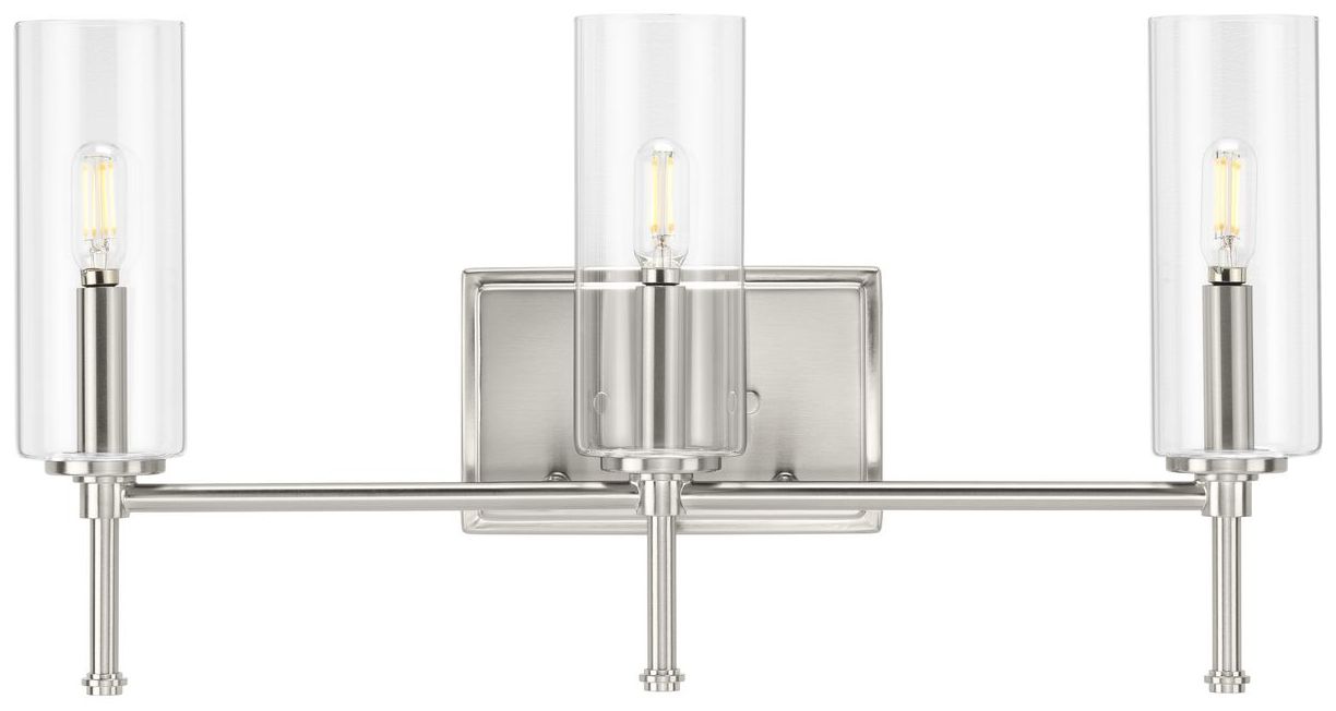 Image 5 Elara Collection Three-Light Clear Glass New Traditional Bath Vanity Light more views