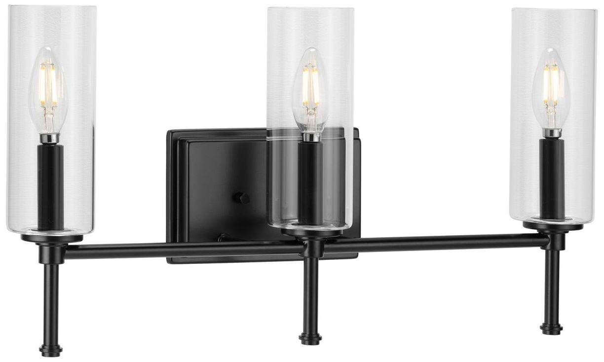 Image 3 Elara Collection Three-Light Clear Glass New Traditional Bath Vanity Light more views
