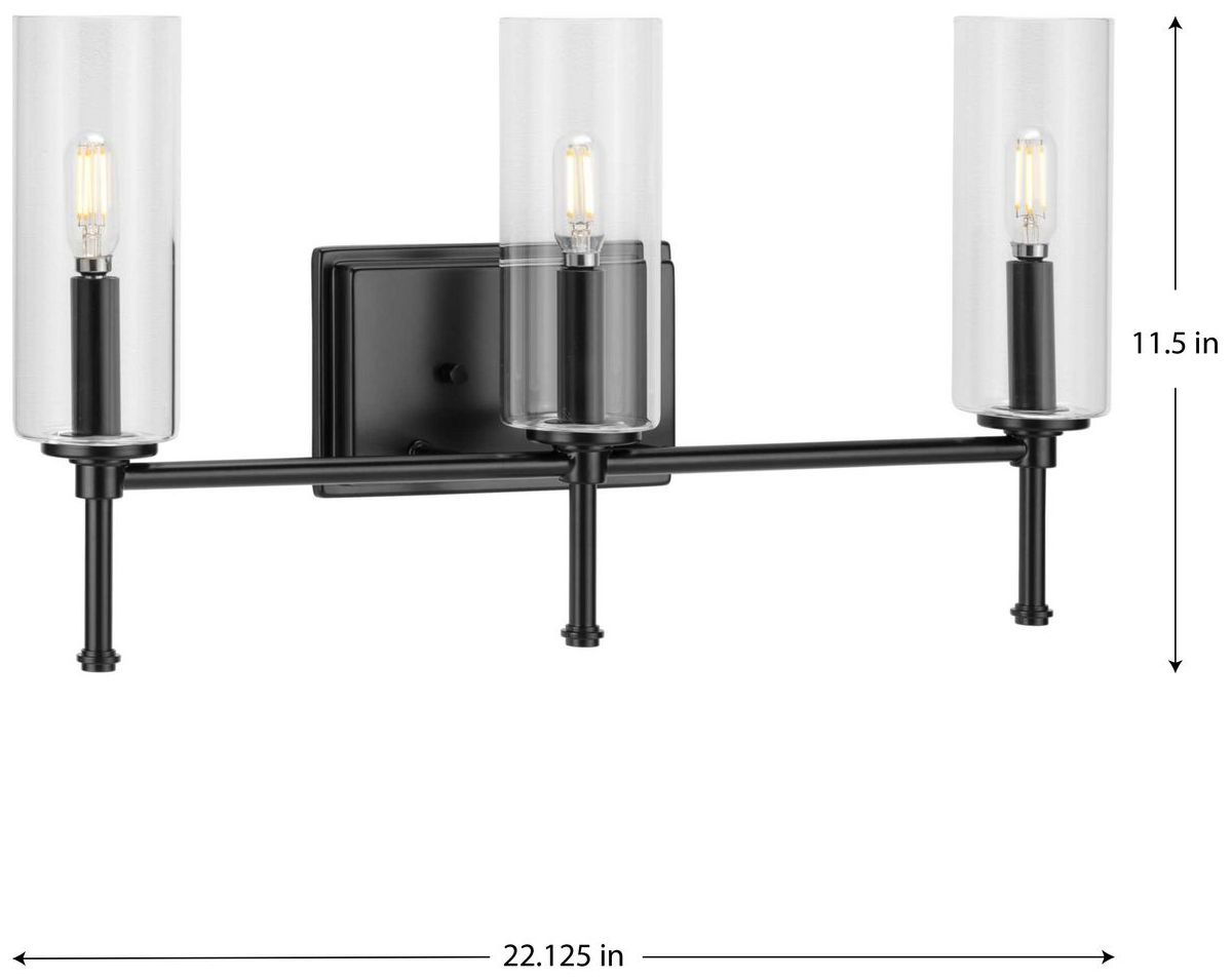 Image 4 Elara Collection Three-Light Clear Glass New Traditional Bath Vanity Light more views