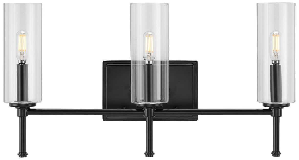 Image 5 Elara Collection Three-Light Clear Glass New Traditional Bath Vanity Light more views