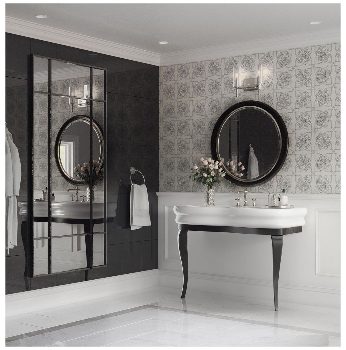 Image 2 Elara Collection Two-Light New Traditional Clear Glass Bath Vanity Light more views
