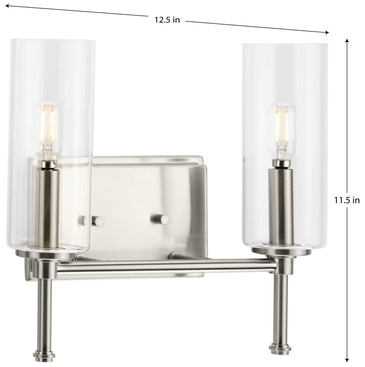 Image 4 Elara Collection Two-Light New Traditional Clear Glass Bath Vanity Light more views
