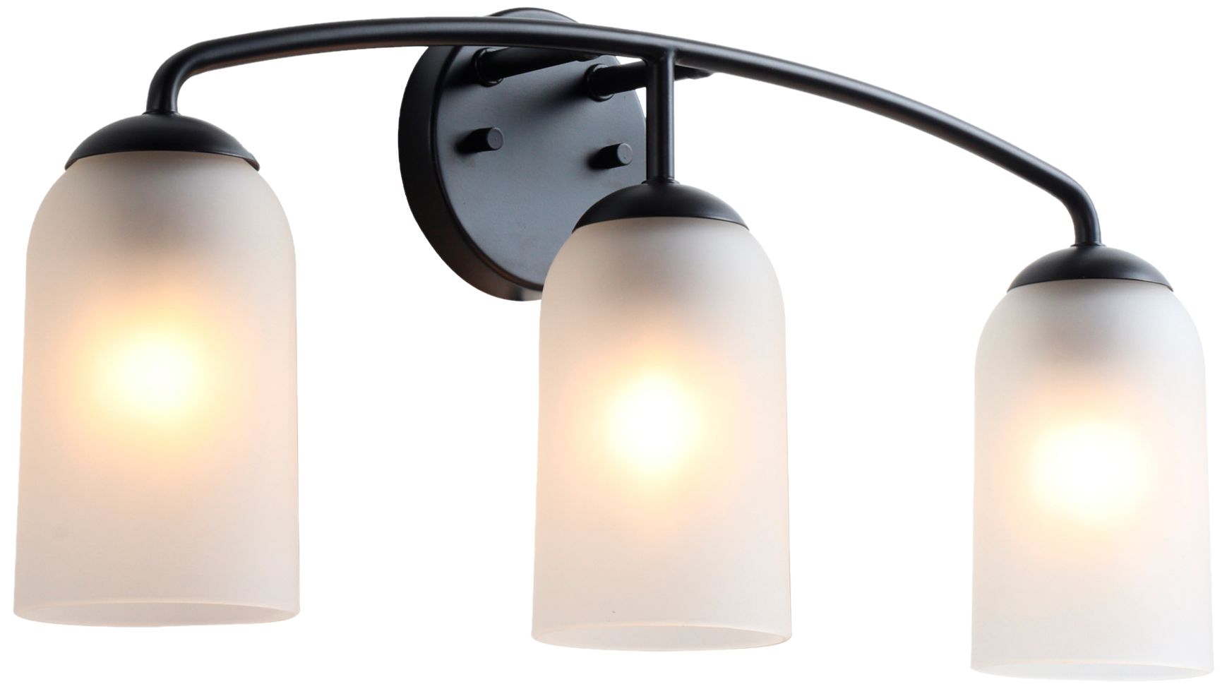Elara Modern Black 23.2" Wide 3-Light Frosted Glass Bathroom Vanity Light